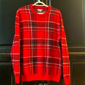 Charter club men’s red Plaid sweater size medium